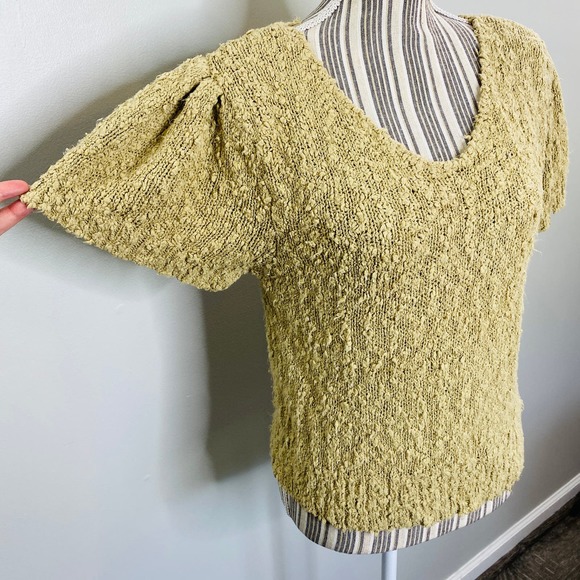 Vintage Chaus Nubby Knit Top Flutter Sleeves Women Medium Cottagecore Twee Femme - Picture 6 of 11